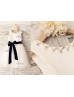 Beaded Ivory Satin Tulle Flower Girl Dress